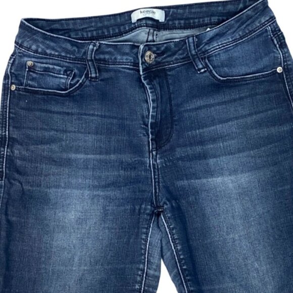 Kensie Jeans High Rise Cut-Off Bermuda Stretch Denim Blue Jean Shorts Size 4/27 - Picture 4 of 7